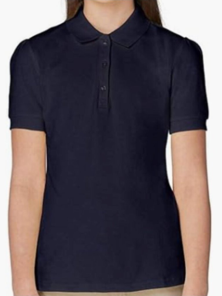 French Toast Girls Uniform Polo Xl 14/16 Navy Short Sleeve School Shirt Nwot